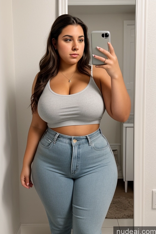 related ai porn images free for Woman One Thick 18 Serious Brunette Long Hair French Mirror Selfie Bathroom Front View Casual Fat Big Ass Big Hips