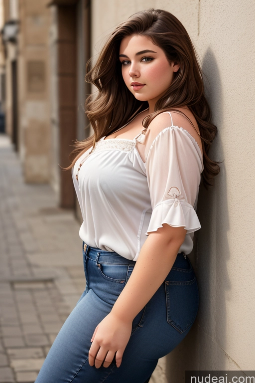 related ai porn images free for Woman One Thick Big Ass Big Hips 18 Brunette Long Hair French Front View Jeans Chemise Chubby Blouse Small Tits Shirt Suit