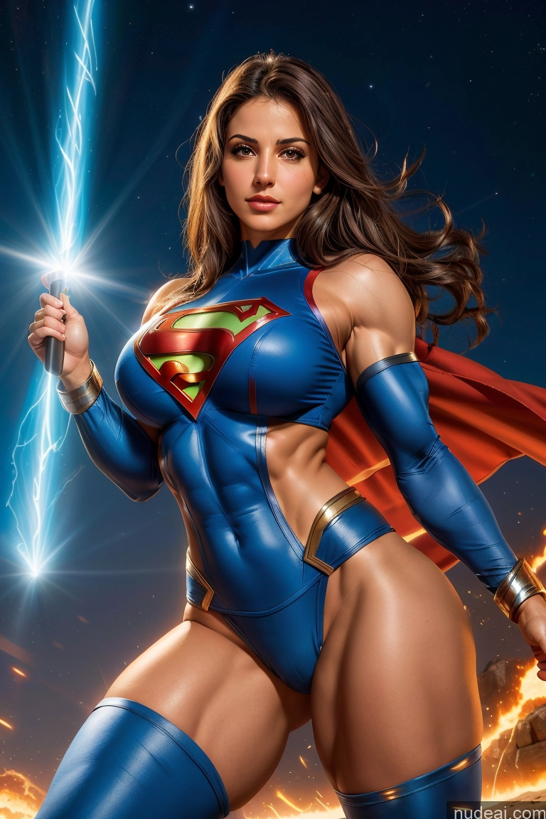 related ai porn images free for Israel Jewish Superheroine Busty Small Tits Muscular Abs Superhero Powering Up