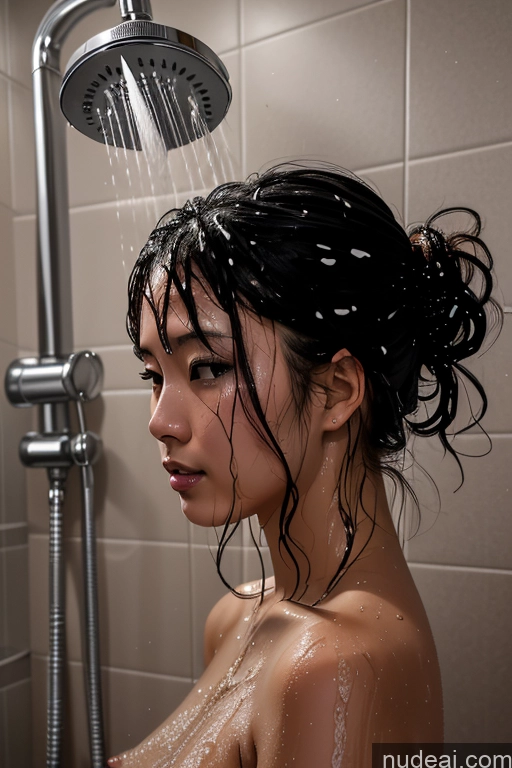 related ai porn images free for Woman Several Japanese Shower Nude Dark Lighting Detailed Side View