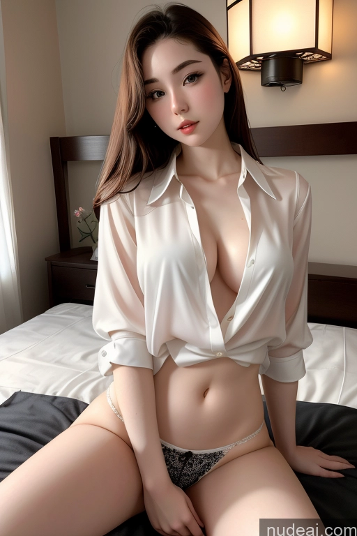 related ai porn images free for Fairer Skin 18 Seductive Sexy Face Japanese Bedroom Front View Spreading Legs Blouse Panties