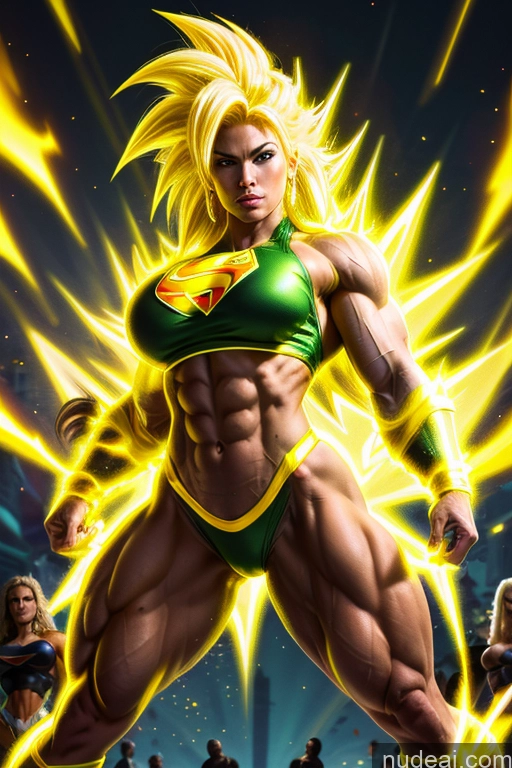 related ai porn images free for Busty Muscular Abs Superhero Powering Up Several Super Saiyan 3 Super Saiyan Bodybuilder Neon Lights Clothes: Yellow