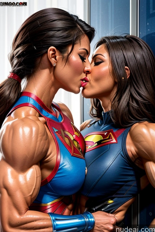 Muscular Abs Perfect Boobs Squirt Kisses Superheroine Superhero