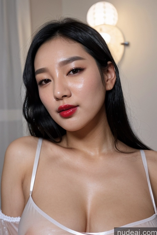 related ai porn images free for Model Huge Boobs Beautiful Lipstick 30s Black Hair Korean Skin Detail (beta) Close-up View Eating Nightgown Transparent Bright Lighting Detailed