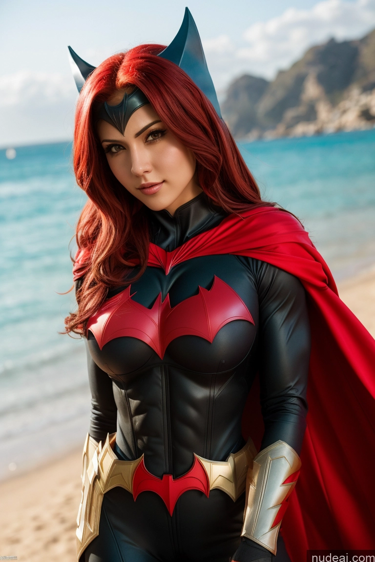 Batwoman Detailed Busty Small Tits Muscular Abs Cosplay