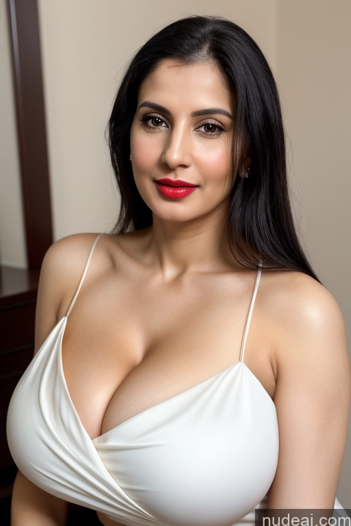 related ai porn images free for Woman One Huge Boobs Beautiful Lipstick Fairer Skin 40s Black Hair Slicked White Close-up View Cleavage Simple Sari