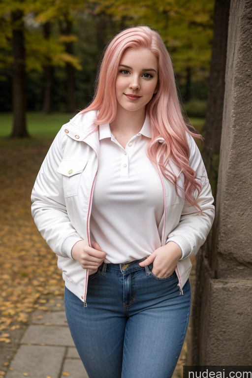 related ai porn images free for Beautiful Fairer Skin 18 Pink Hair Long Hair White Jacket Jeans Polo Front View Busty Big Ass