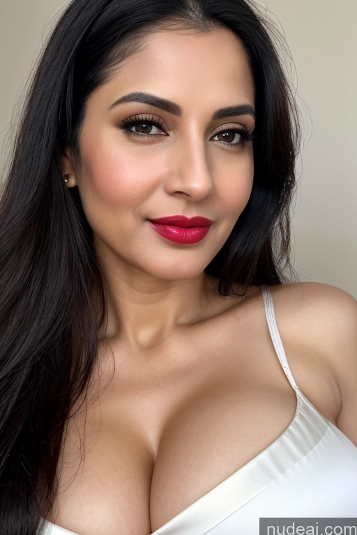 related ai porn images free for Woman One Huge Boobs Beautiful Lipstick Fairer Skin 40s Black Hair Slicked White Close-up View Sari Cleavage Simple