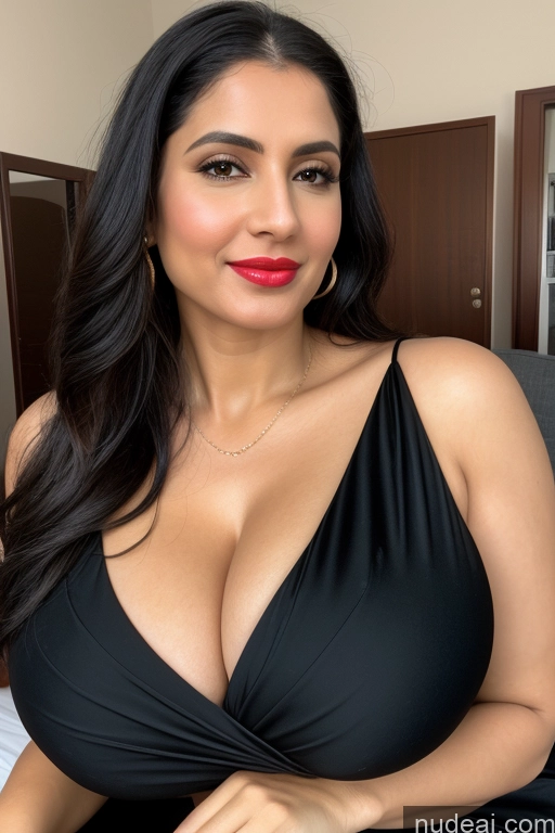 related ai porn images free for Woman One Huge Boobs Beautiful Lipstick Fairer Skin 40s Black Hair Slicked White Close-up View Sari Cleavage Simple