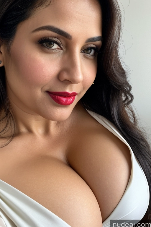 related ai porn images free for Woman One Huge Boobs Beautiful Lipstick Fairer Skin 40s Black Hair White Sari Cleavage Simple Close-up View