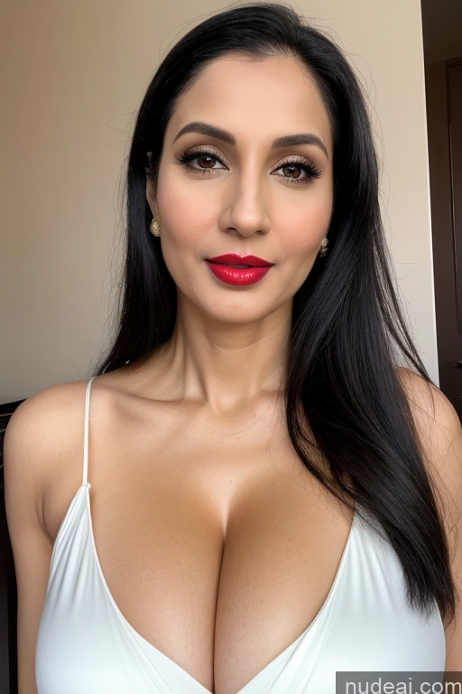 related ai porn images free for Model One Huge Boobs Beautiful Lipstick Fairer Skin 40s Black Hair Slicked White Close-up View Sari Cleavage