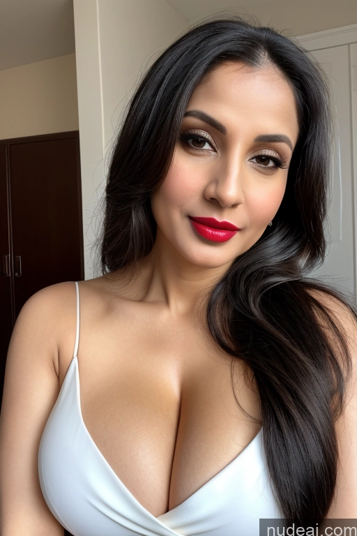 related ai porn images free for Model One Huge Boobs Beautiful Lipstick Fairer Skin 40s Black Hair Slicked White Close-up View Sari Cleavage