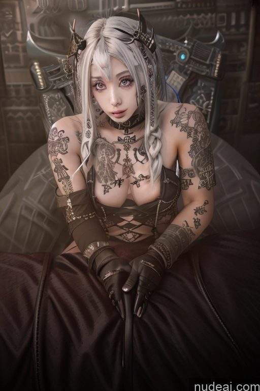 ai nude image of there is a woman with tattoos sitting on a chair pics of Tattoos Gothic Punk Girl Warrior Princesses Bimbo Doggy Style