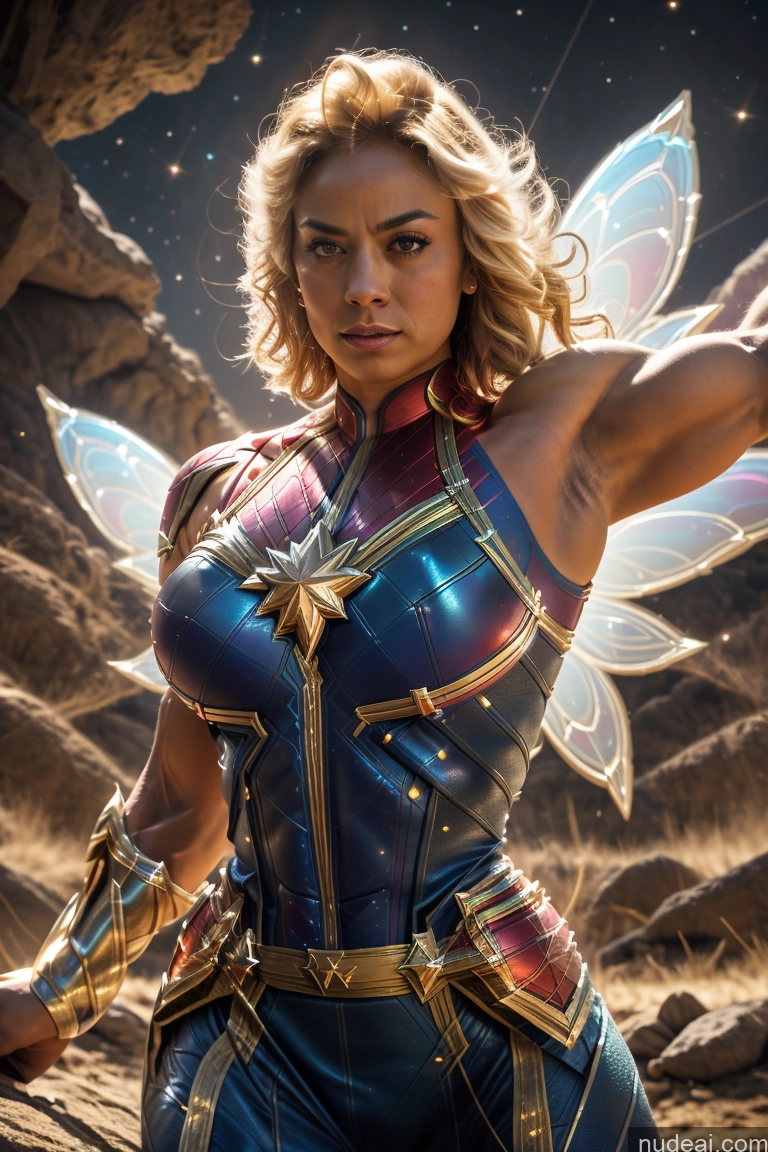 related ai porn images free for Fairy Muscular Abs Bodybuilder Captain Marvel Powering Up Science Fiction Style Space Huge Boobs