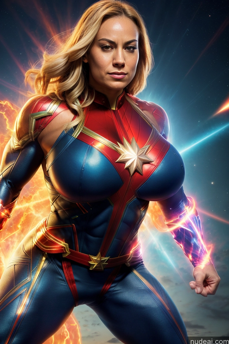 ai nude image of captain marvel is a female superhero with a huge breast pics of Muscular Abs Bodybuilder Captain Marvel Powering Up Science Fiction Style Huge Boobs Dynamic View Heat Vision Busty