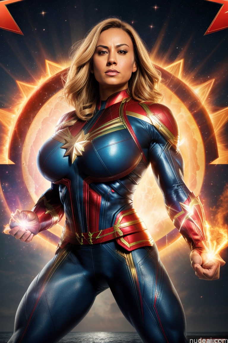 related ai porn images free for Muscular Abs Bodybuilder Captain Marvel Powering Up Science Fiction Style Huge Boobs Dynamic View Heat Vision Busty