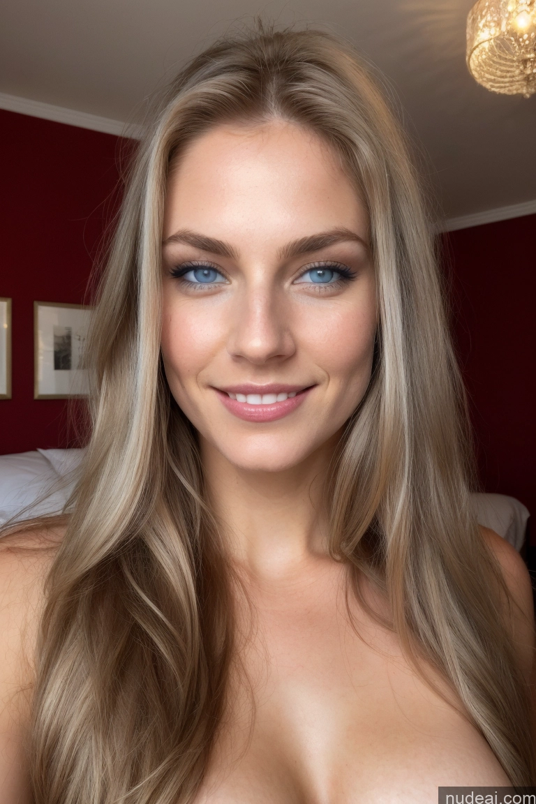 ai nude image of arafed woman with blue eyes and long blonde hair posing for a picture pics of Busty Perfect Boobs Beautiful Muscular Skinny Abs Tall Perfect Body Fairer Skin Happy Brunette Long Hair Skin Detail (beta) Bedroom Stylish Detailed Lipstick Gold Jewelry Oiled Body Model Nude Complete Nude Deep Blue Eyes Scandinavian