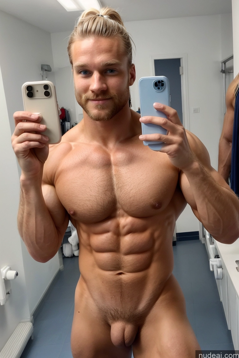 ai nude image of arafed man taking a selfie in a bathroom mirror pics of Pubic Hair Hairy Women Muscular Bodybuilder 20s Scandinavian Several Mirror Selfie Hospital Perfect Boobs