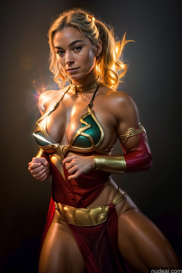 related ai porn images free for Superheroine Muscular Superhero Slavekini, Aka Slave Leia Outfit Powering Up Captain Marvel