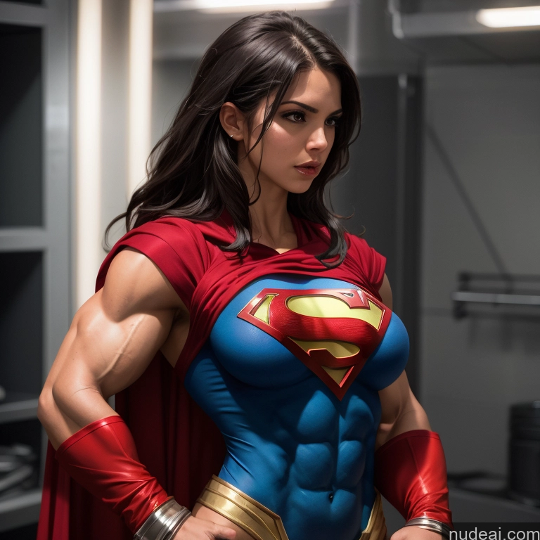 related ai porn images free for Superheroine Busty Small Tits Muscular Abs Superhero Front View