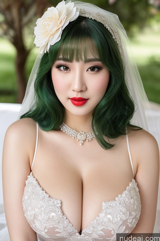 related ai porn images free for Korean Beautiful Lipstick Huge Boobs Fairer Skin Slicked Sexy Face Seductive Front View Wedding Nightgown Transparent Green Hair Pearl Jewelry