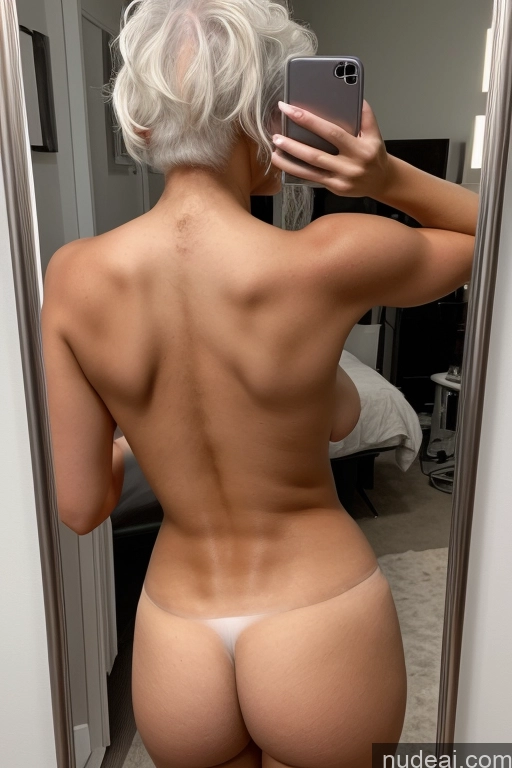 related ai porn images free for Two Woman 18 Serious Seductive Sexy Face White Hair White Straight Back View Mirror Selfie Bending Over Nude