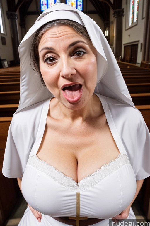 related ai porn images free for Milf One Pregnant Busty Ahegao Brunette White Church Front View Nun