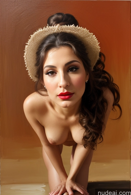 related ai porn images free for Model One Small Tits Lipstick 40s Pouting Lips Brunette Hair Bun Painting Front View Dress Traditional Tribal Medieval Detailed Nude Jewish