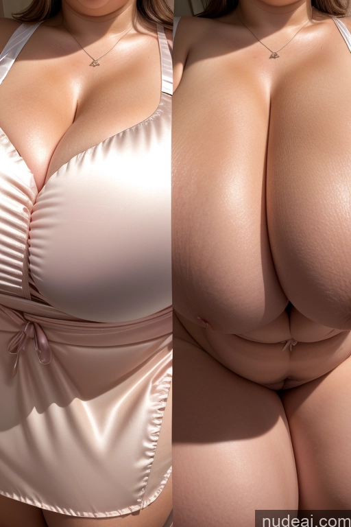 related ai porn images free for Busty Chubby Fat Thick Beautiful 30s Happy Nude Satin Apron Huge Boobs Partially Nude Close-up View Onoff