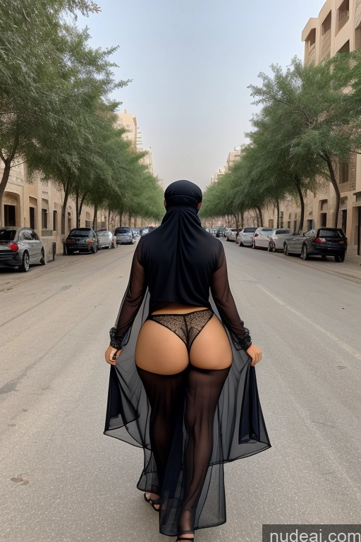 related ai porn images free for Arabic Niqab Lingerie 50s Thick Big Ass Big Hips Transparent Street Back View One