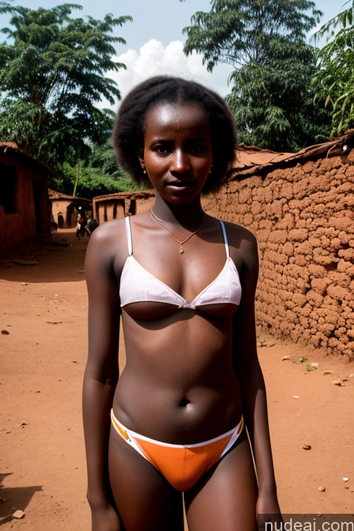 ai nude image of there is a woman in a bikini standing in front of a brick wall pics of Burundian