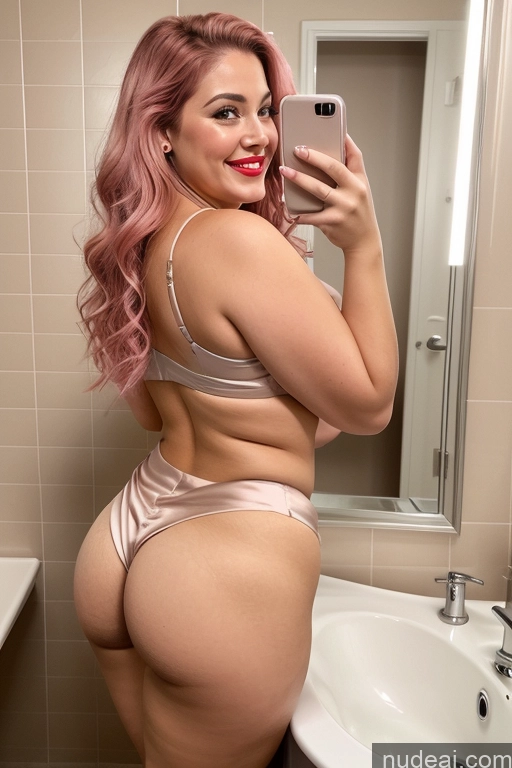 related ai porn images free for Woman Busty Beautiful Lipstick Big Ass Thick Chubby Happy Long Hair Pink Hair Oiled Body Egyptian Bathroom Nude Blouse Satin Two 40s Mirror Selfie