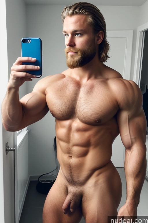 ai nude image of arafed man with a beard taking a selfie in a mirror pics of Bodybuilder Hairy Women Pubic Hair Muscular Scandinavian Mirror Selfie Hospital Perfect Boobs Side View