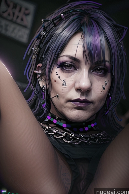 ai nude image of araffe woman with purple hair and piercings posing for a picture pics of Perfect Boobs Purple Hair Czech Close-up View Club Milf Gothic Punk Girl Spread_legs, Pussy, Split_legs