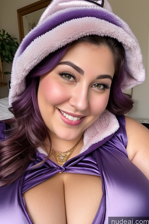 related ai porn images free for Woman Busty Thick Chubby Fat 30s Happy Purple Hair Jewish Onesie Gloves Satin Jewelry Close-up View Beautiful Huge Boobs