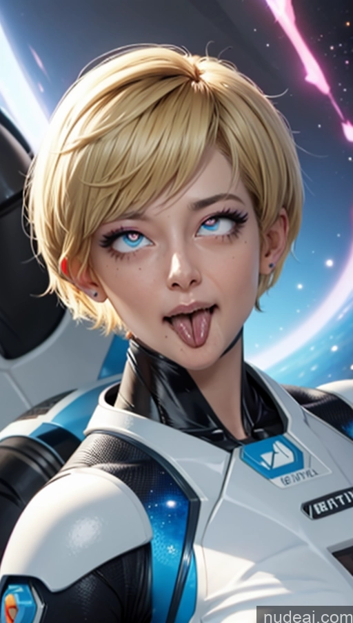 related ai porn images free for Cyborg Busty Perfect Boobs Tattoos Skinny Short Hair Blonde Russian Cyberpunk Space Suit Sexy Face Ahegao Ahegao (smile)