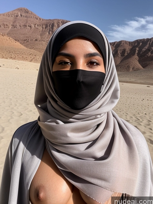 ai nude image of arafed woman wearing a black and grey scarf and a black mask pics of Niqab 18 Perfect Boobs Middle Eastern Nude Scarf