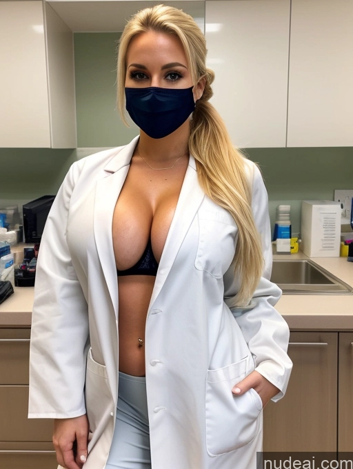 related ai porn images free for Model Busty Perfect Boobs Small Tits Big Ass Blonde Hospital Face Mask Lab Coat Ponytail Cleavage Cooking