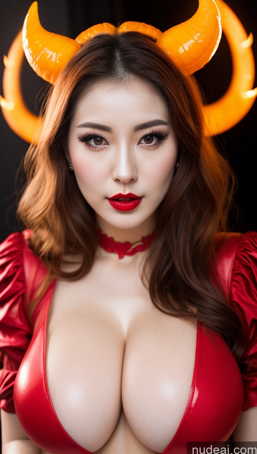 related ai porn images free for Beautiful Lipstick Huge Boobs Fairer Skin 20s Sexy Face Seductive Slicked Korean Close-up View Devil Bright Lighting Painting