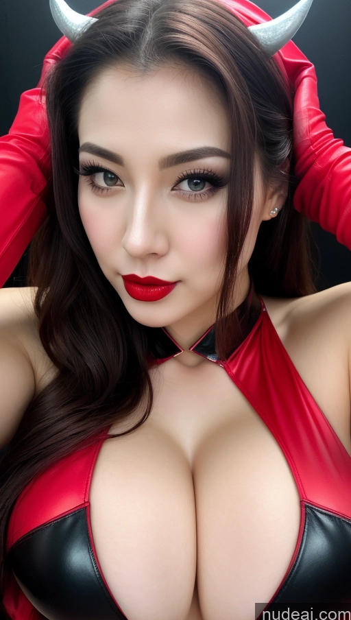 related ai porn images free for Beautiful Lipstick Huge Boobs Fairer Skin 20s Sexy Face Seductive Slicked Korean Close-up View Devil Bright Lighting Painting