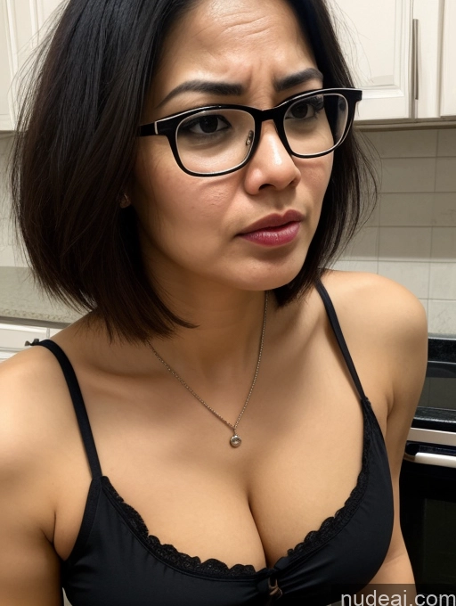 related ai porn images free for Woman Small Tits Angry Black Hair Indonesian Kitchen Blouse Cleavage Two Beautiful Glasses Short Hair 30s Cumshot