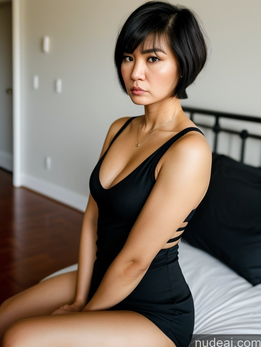 related ai porn images free for Woman Two Beautiful Angry Black Hair Short Hair Indonesian Casual Cleavage Short Spreading Legs 20s Bedroom