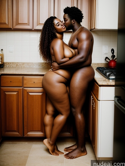 related ai porn images free for Woman + Man Thick Beautiful Big Ass Perfect Boobs 30s Sexy Face Brunette Curly Hair Film Photo On Back Nude Chubby Fat African Kitchen Side View Dark Skin