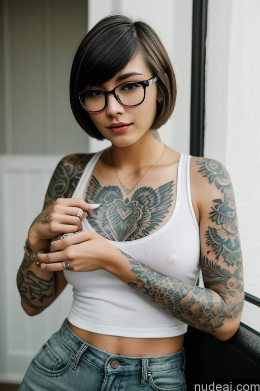 related ai porn images free for Tattoos Glasses Small Tits Perfect Body Casual Short Hair Brunette Asian 18