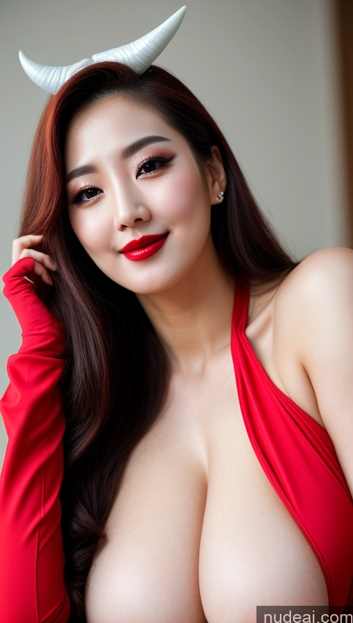 related ai porn images free for Woman Huge Boobs Beautiful Lipstick Fairer Skin 30s Happy Seductive Slicked Korean Close-up View Devil Bright Lighting Sexy Face