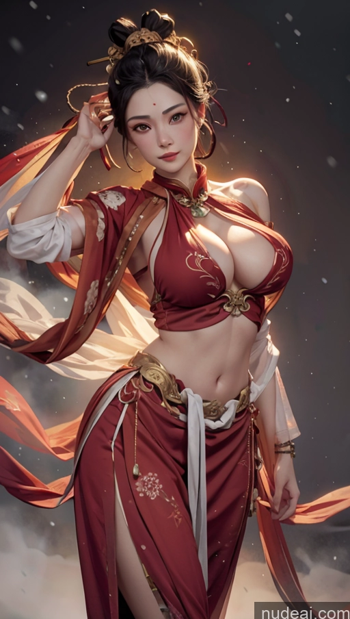 Perfect Boobs Beautiful Big Ass Big Hips Perfect Body 40s Sexy Face Black Hair Long Hair Japanese Snow Detailed Dunhuang (敦煌) V1 Dark Fantasy Full Frontal Bodybuilder