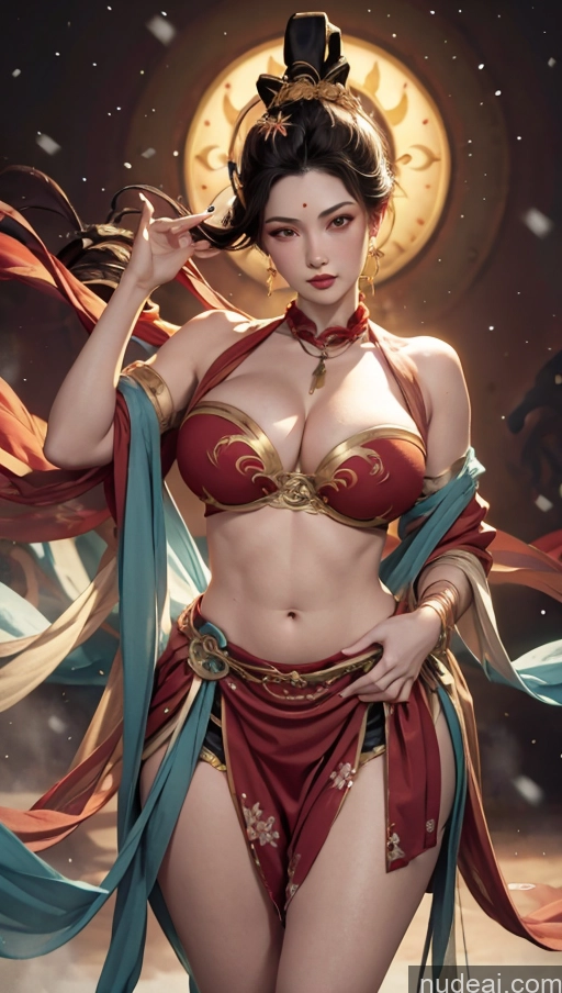 Perfect Boobs Beautiful Big Ass Big Hips Perfect Body 40s Sexy Face Black Hair Long Hair Japanese Snow Detailed Dunhuang (敦煌) V1 Dark Fantasy Full Frontal Bodybuilder Cleavage