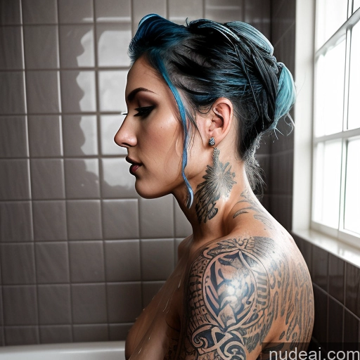 related ai porn images free for Woman One Perfect Body Shower Nude Goth Tattoos Bathing Skin Detail (beta) Blue Hair Side View