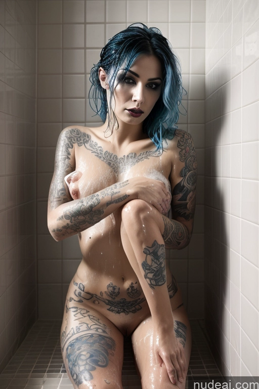 related ai porn images free for Woman One Perfect Body Shower Nude Goth Tattoos Bathing Skin Detail (beta) Blue Hair Side View