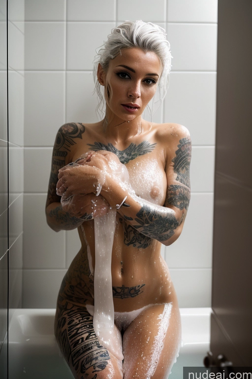 related ai porn images free for Woman One Perfect Body Nude Goth Tattoos Skin Detail (beta) Detailed Bathing Shower White Hair Messy Bright Lighting